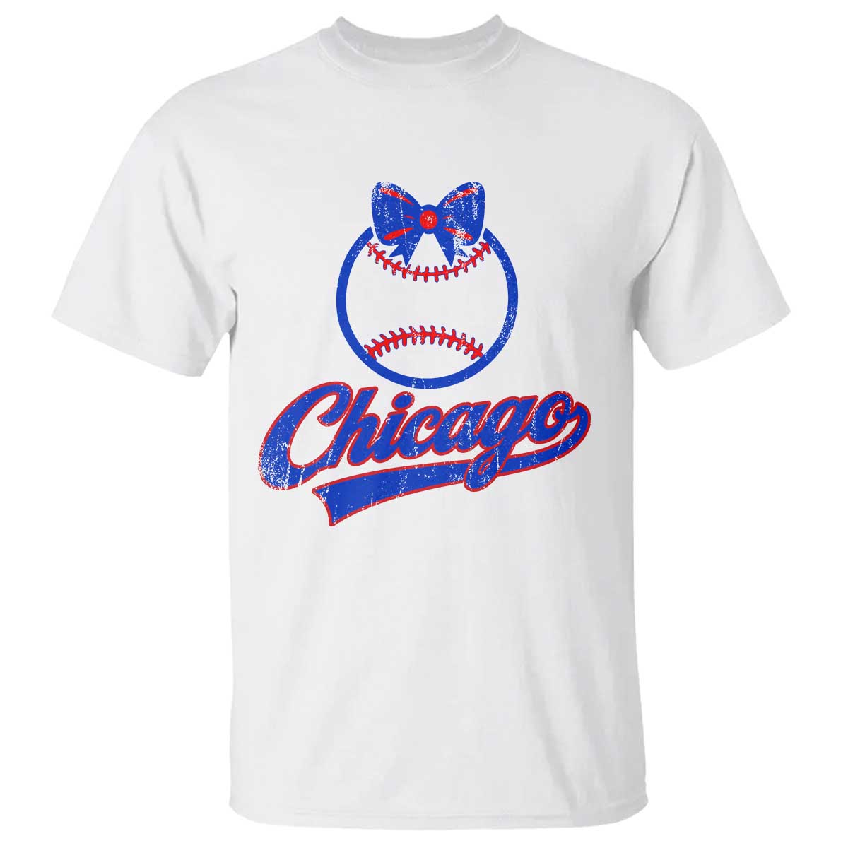 Chicago Coquette Bow T Shirt Cute Girls Kids Women Baseball Fans TS10 White Print Your Wear