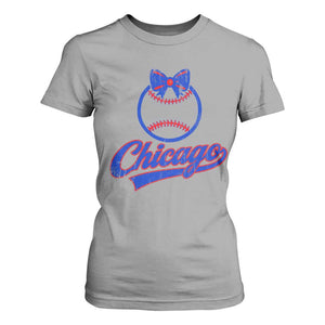 Chicago Coquette Bow T Shirt For Women Cute Girls Kids Women Baseball Fans TS10 Sport Gray Print Your Wear