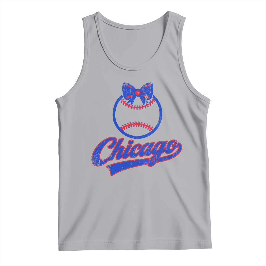 Chicago Coquette Bow Tank Top Cute Girls Kids Women Baseball Fans TS10 Athletic Heather Print Your Wear
