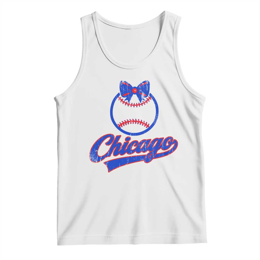 Chicago Coquette Bow Tank Top Cute Girls Kids Women Baseball Fans TS10 White Print Your Wear