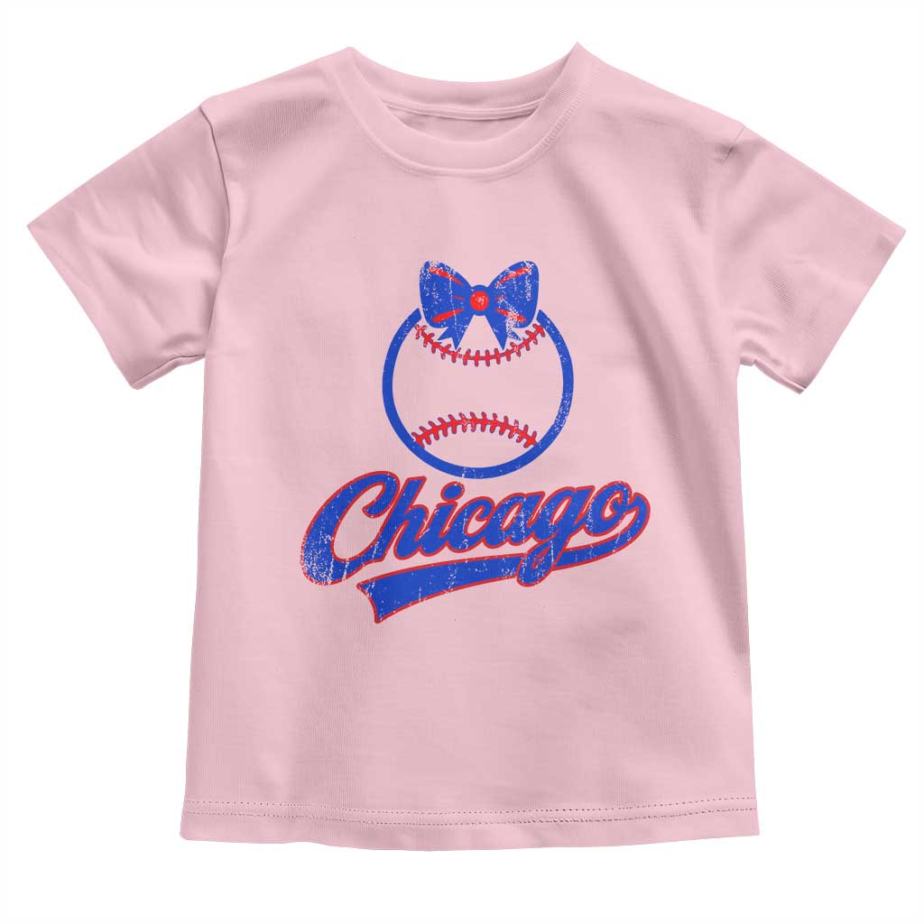 Chicago Coquette Bow Toddler T Shirt Cute Girls Kids Women Baseball Fans TS10 Light Pink Print Your Wear