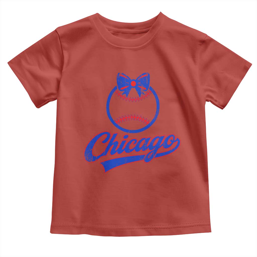 Chicago Coquette Bow Toddler T Shirt Cute Girls Kids Women Baseball Fans TS10 Red Print Your Wear