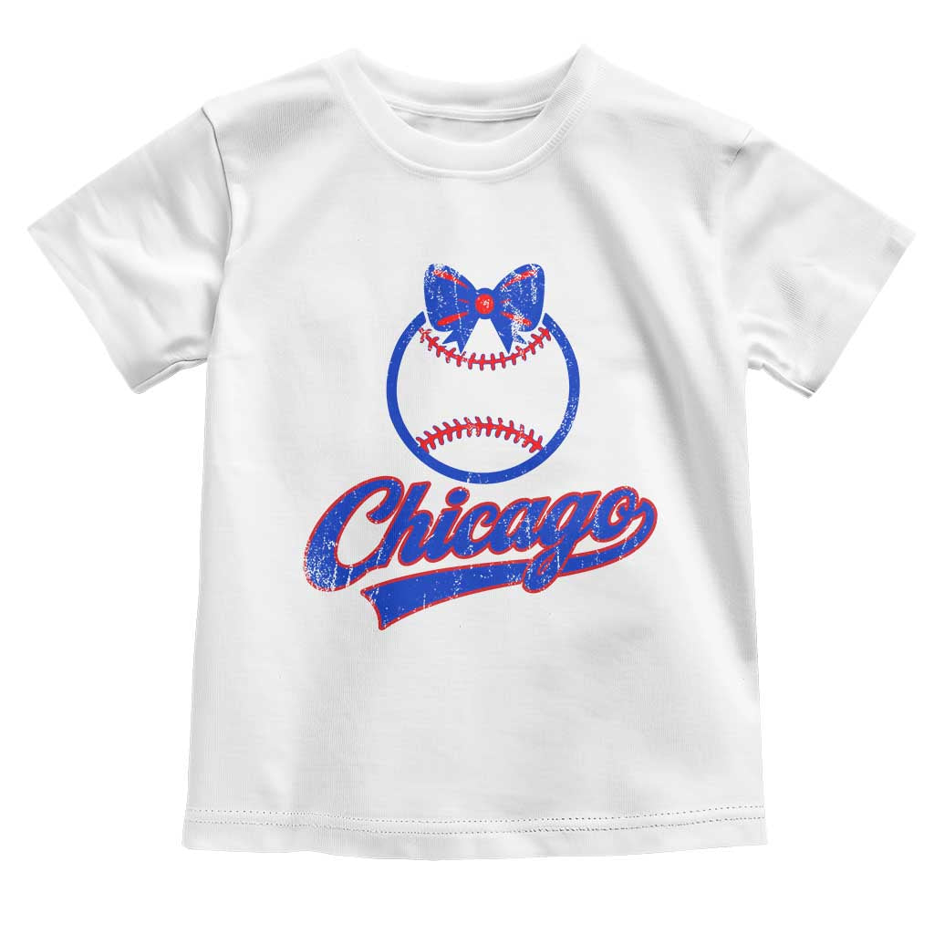 Chicago Coquette Bow Toddler T Shirt Cute Girls Kids Women Baseball Fans TS10 White Print Your Wear