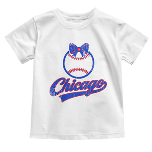 Chicago Coquette Bow Toddler T Shirt Cute Girls Kids Women Baseball Fans TS10 White Print Your Wear