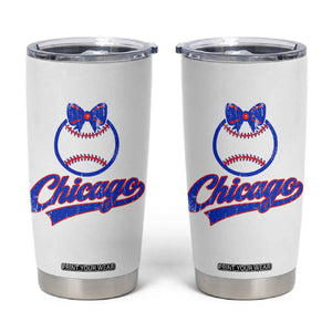 Chicago Coquette Bow Tumbler Cup Cute Girls Kids Women Baseball Fans TS10 White Print Your Wear