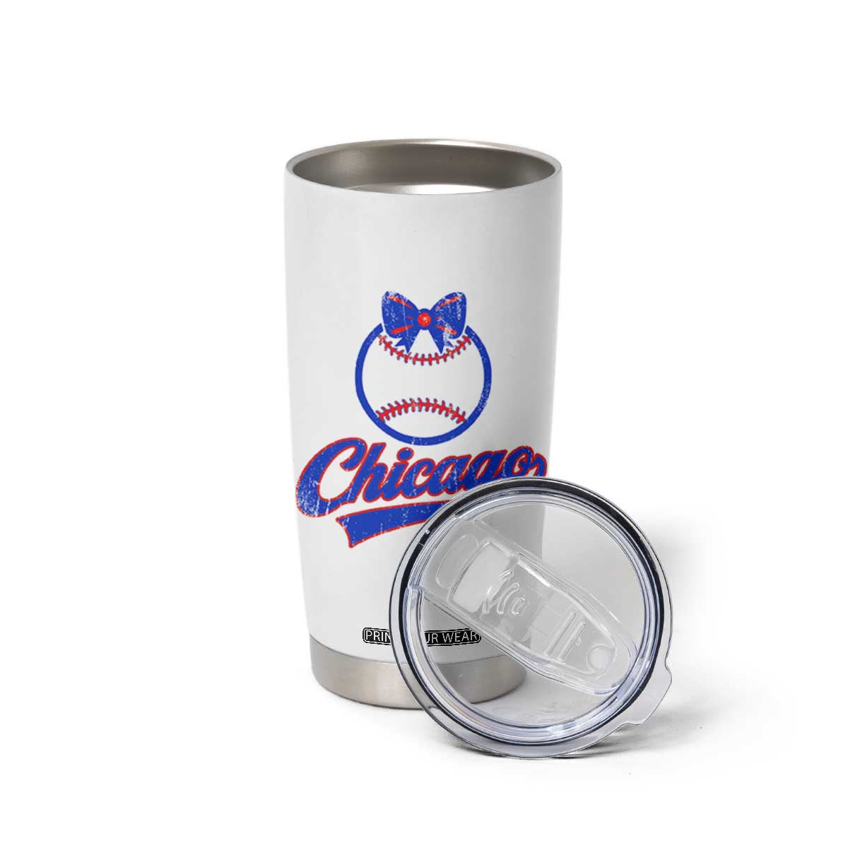 Chicago Coquette Bow Tumbler Cup Cute Girls Kids Women Baseball Fans TS10 Print Your Wear
