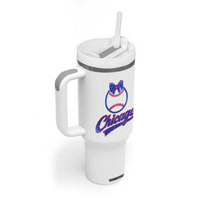 Chicago Coquette Bow Tumbler With Handle Cute Girls Kids Women Baseball Fans TS10 Print Your Wear