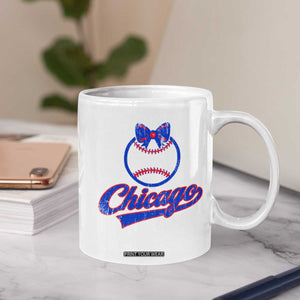 Chicago Coquette Bow Coffee Mug Cute Girls Kids Women Baseball Fans TS10 Print Your Wear