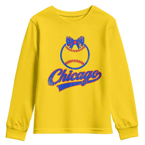 Chicago Coquette Bow Youth Sweatshirt Cute Girls Kids Women Baseball Fans TS10 Daisy Print Your Wear