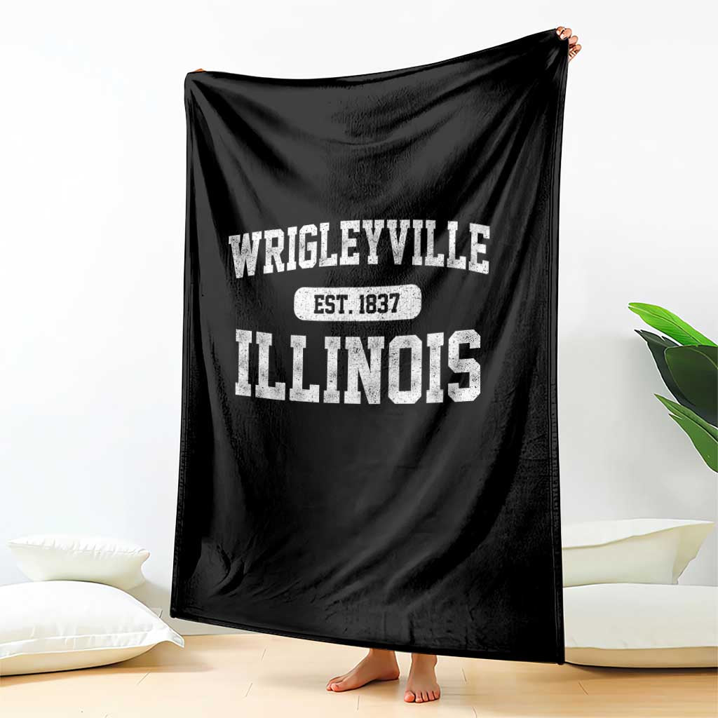 Wrigleyville Illinois Throw Blanket Vintage Chicago Classic Distressed Baseball Fan Gift TS10 Print Your Wear