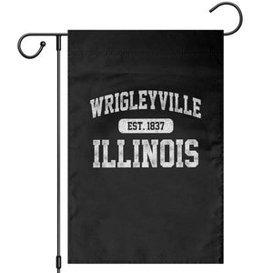 Wrigleyville Illinois Garden Flag Vintage Chicago Classic Distressed Baseball Fan Gift TS10 Black Print Your Wear