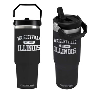 Wrigleyville Illinois Flip Straw Tumbler Vintage Chicago Classic Distressed Baseball Fan Gift TS10 One Size: 30 oz Black Print Your Wear