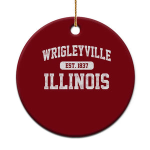 Wrigleyville Illinois Ceramic Ornament Vintage Chicago Classic Distressed Baseball Fan Gift TS10 1pc Red Print Your Wear
