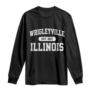 Wrigleyville Illinois Long Sleeve Shirt Vintage Chicago Classic Distressed Baseball Fan Gift TS10 Black Print Your Wear