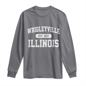 Wrigleyville Illinois Long Sleeve Shirt Vintage Chicago Classic Distressed Baseball Fan Gift TS10 Charcoal Print Your Wear