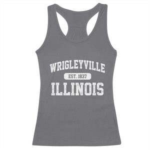 Wrigleyville Illinois Racerback Tank Top Vintage Chicago Classic Distressed Baseball Fan Gift TS10 Charcoal Print Your Wear