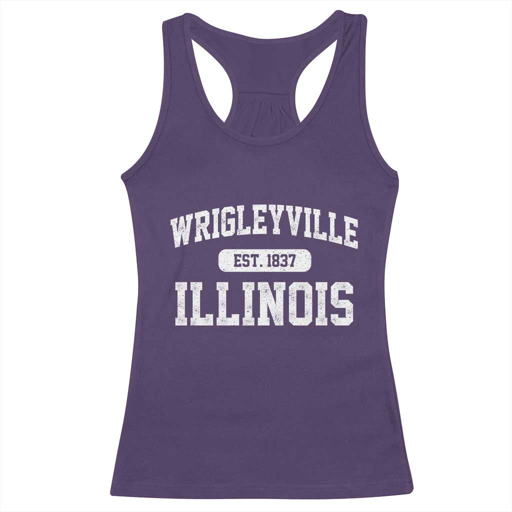 Wrigleyville Illinois Racerback Tank Top Vintage Chicago Classic Distressed Baseball Fan Gift TS10 Purple Print Your Wear