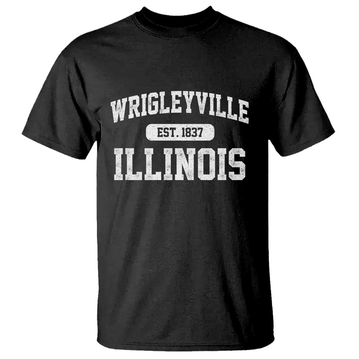 Wrigleyville Illinois T Shirt Vintage Chicago Classic Distressed Baseball Fan Gift TS10 Black Print Your Wear