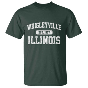 Wrigleyville Illinois T Shirt Vintage Chicago Classic Distressed Baseball Fan Gift TS10 Dark Forest Green Print Your Wear
