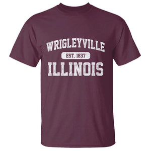 Wrigleyville Illinois T Shirt Vintage Chicago Classic Distressed Baseball Fan Gift TS10 Maroon Print Your Wear