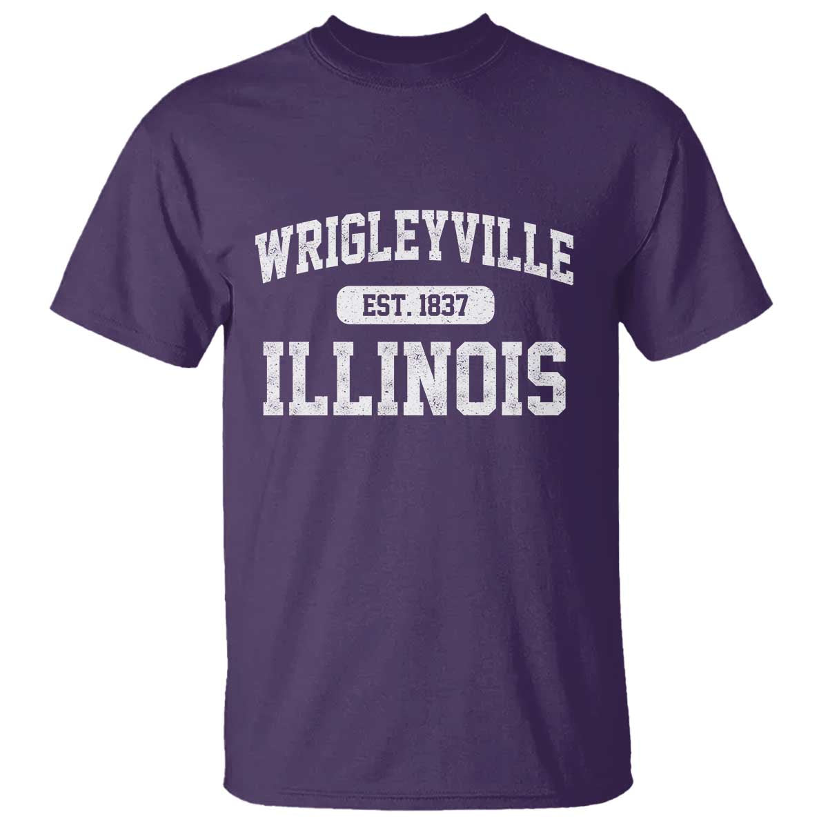 Wrigleyville Illinois T Shirt Vintage Chicago Classic Distressed Baseball Fan Gift TS10 Purple Print Your Wear