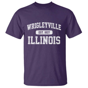 Wrigleyville Illinois T Shirt Vintage Chicago Classic Distressed Baseball Fan Gift TS10 Purple Print Your Wear