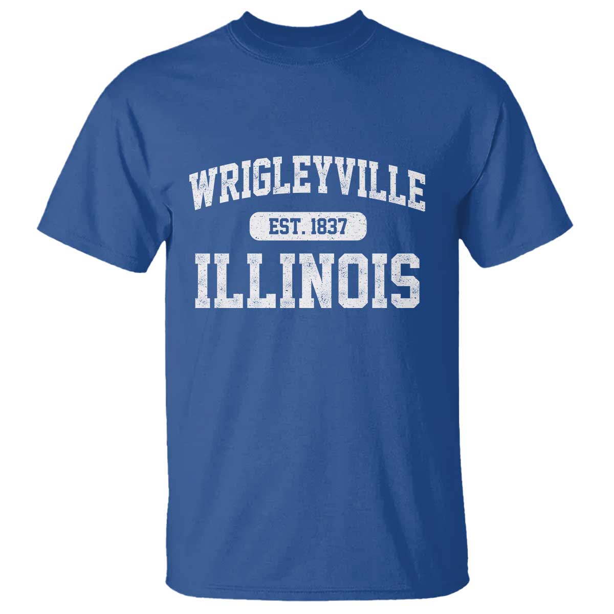 Wrigleyville Illinois T Shirt Vintage Chicago Classic Distressed Baseball Fan Gift TS10 Royal Blue Print Your Wear