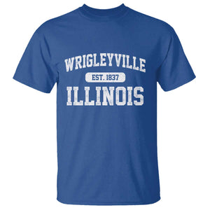 Wrigleyville Illinois T Shirt Vintage Chicago Classic Distressed Baseball Fan Gift TS10 Royal Blue Print Your Wear