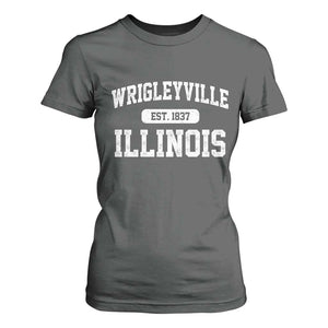 Wrigleyville Illinois T Shirt For Women Vintage Chicago Classic Distressed Baseball Fan Gift TS10 Dark Heather Print Your Wear