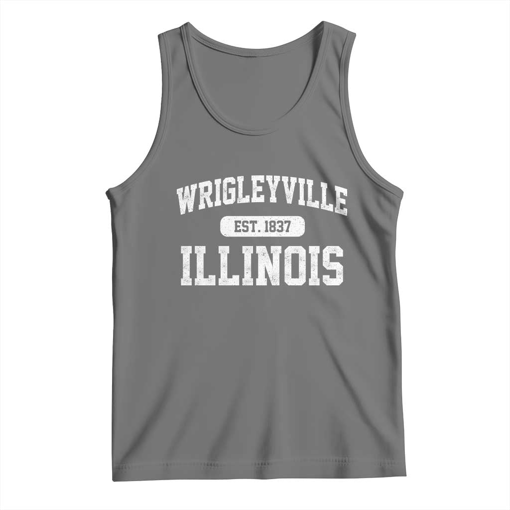 Wrigleyville Illinois Tank Top Vintage Chicago Classic Distressed Baseball Fan Gift TS10 Black Heather Print Your Wear