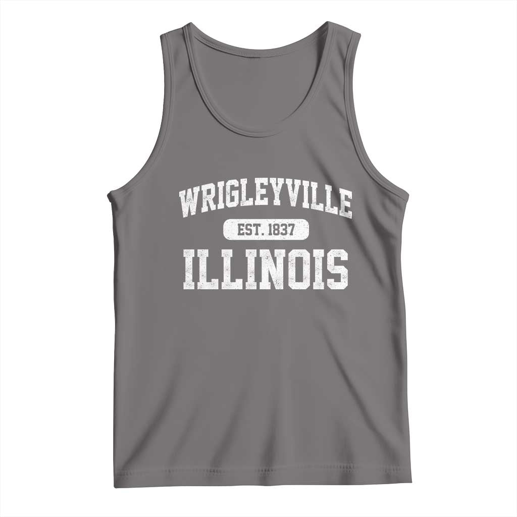Wrigleyville Illinois Tank Top Vintage Chicago Classic Distressed Baseball Fan Gift TS10 Deep Heather Print Your Wear