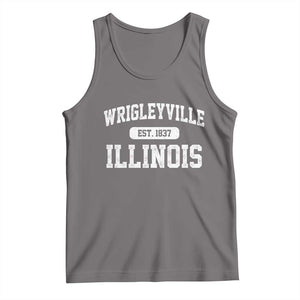 Wrigleyville Illinois Tank Top Vintage Chicago Classic Distressed Baseball Fan Gift TS10 Deep Heather Print Your Wear