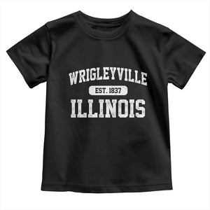 Wrigleyville Illinois Toddler T Shirt Vintage Chicago Classic Distressed Baseball Fan Gift TS10 Black Print Your Wear
