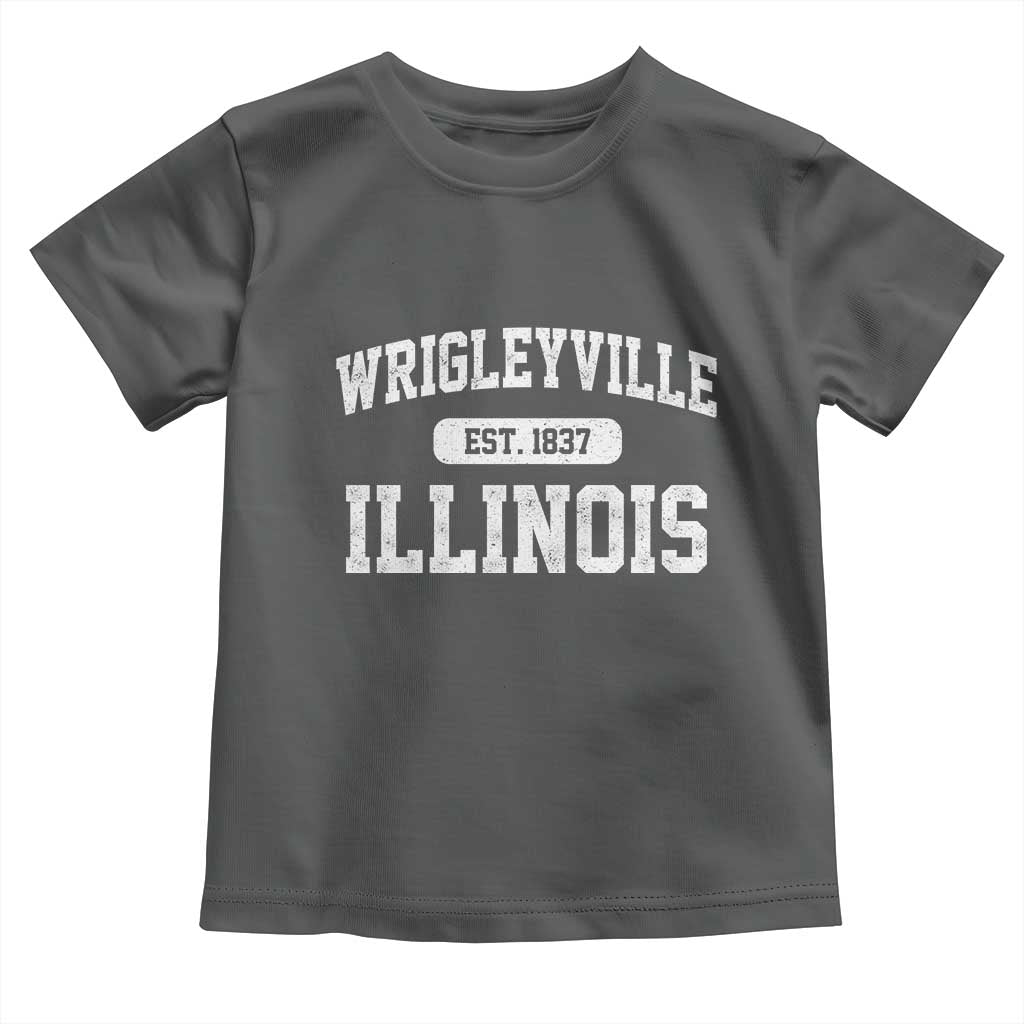 Wrigleyville Illinois Toddler T Shirt Vintage Chicago Classic Distressed Baseball Fan Gift TS10 Dark Heather Print Your Wear