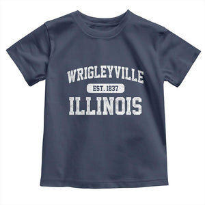 Wrigleyville Illinois Toddler T Shirt Vintage Chicago Classic Distressed Baseball Fan Gift TS10 Navy Print Your Wear
