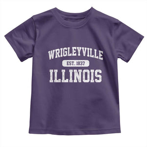 Wrigleyville Illinois Toddler T Shirt Vintage Chicago Classic Distressed Baseball Fan Gift TS10 Purple Print Your Wear