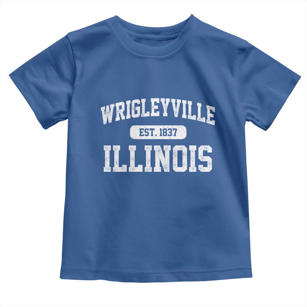 Wrigleyville Illinois Toddler T Shirt Vintage Chicago Classic Distressed Baseball Fan Gift TS10 Royal Blue Print Your Wear