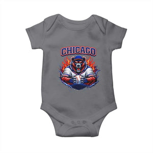 Vintage Chicago Baby Onesie Retro Baseball Fans TS10 Charcoal Print Your Wear