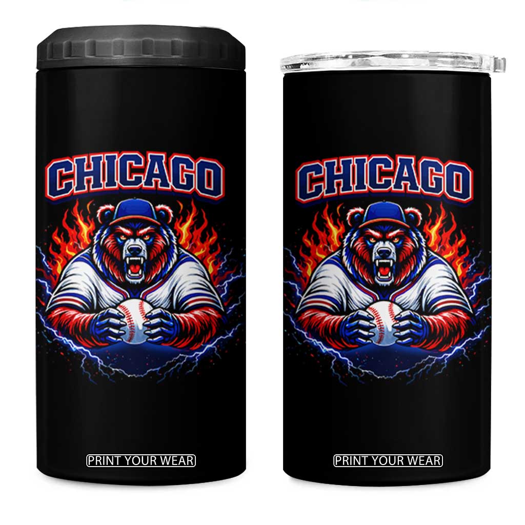Vintage Chicago 4 in 1 Can Cooler Tumbler Retro Baseball Fans TS10 One Size: 16 oz Black Print Your Wear