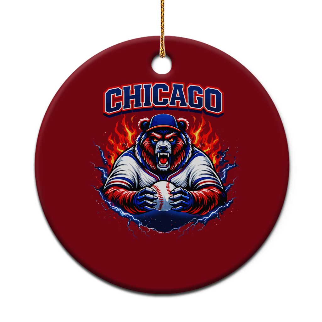 Vintage Chicago Ceramic Ornament Retro Baseball Fans TS10 1pc Red Print Your Wear