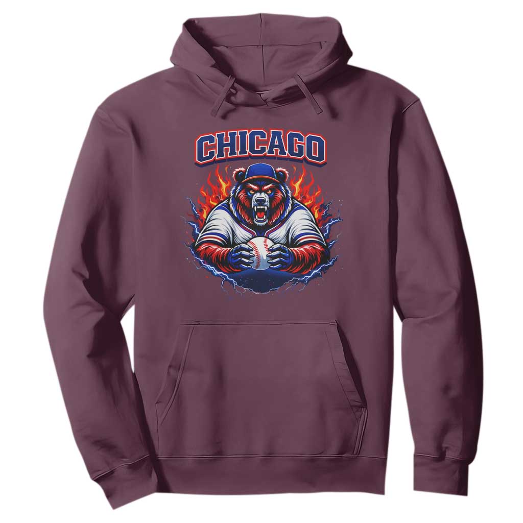 Vintage Chicago Hoodie Retro Baseball Fans TS10 Maroon Print Your Wear