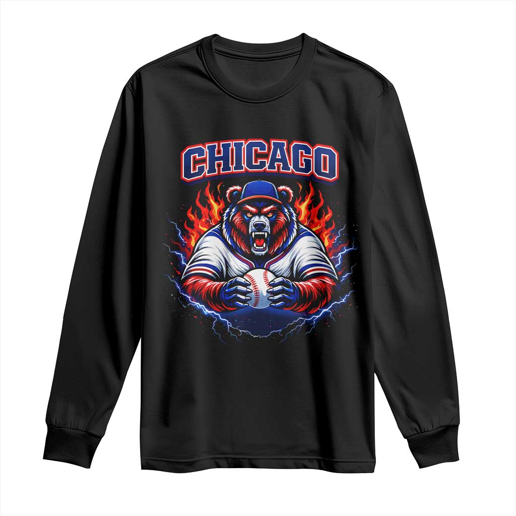 Vintage Chicago Long Sleeve Shirt Retro Baseball Fans TS10 Black Print Your Wear