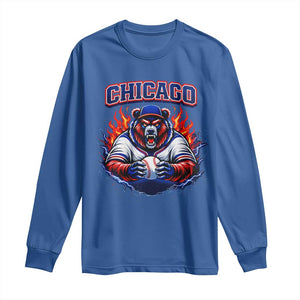 Vintage Chicago Long Sleeve Shirt Retro Baseball Fans TS10 Royal Blue Print Your Wear