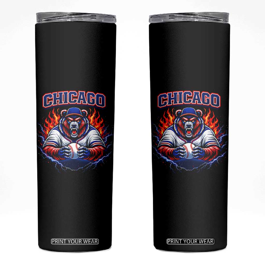 Vintage Chicago Skinny Tumbler Retro Baseball Fans TS10 Black Print Your Wear