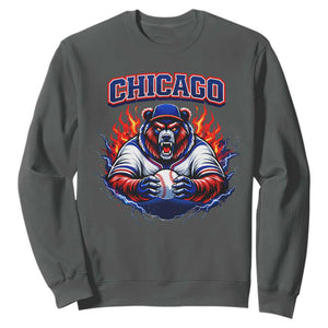 Vintage Chicago Sweatshirt Retro Baseball Fans TS10 Dark Heather Print Your Wear