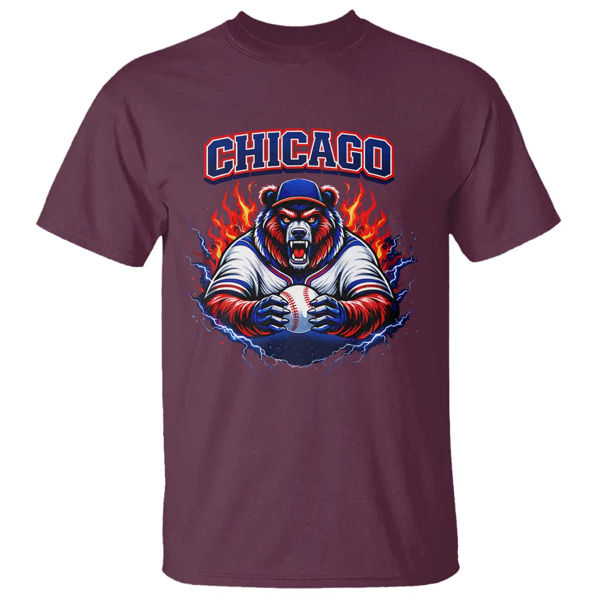 Vintage Chicago T Shirt Retro Baseball Fans TS10 Maroon Print Your Wear