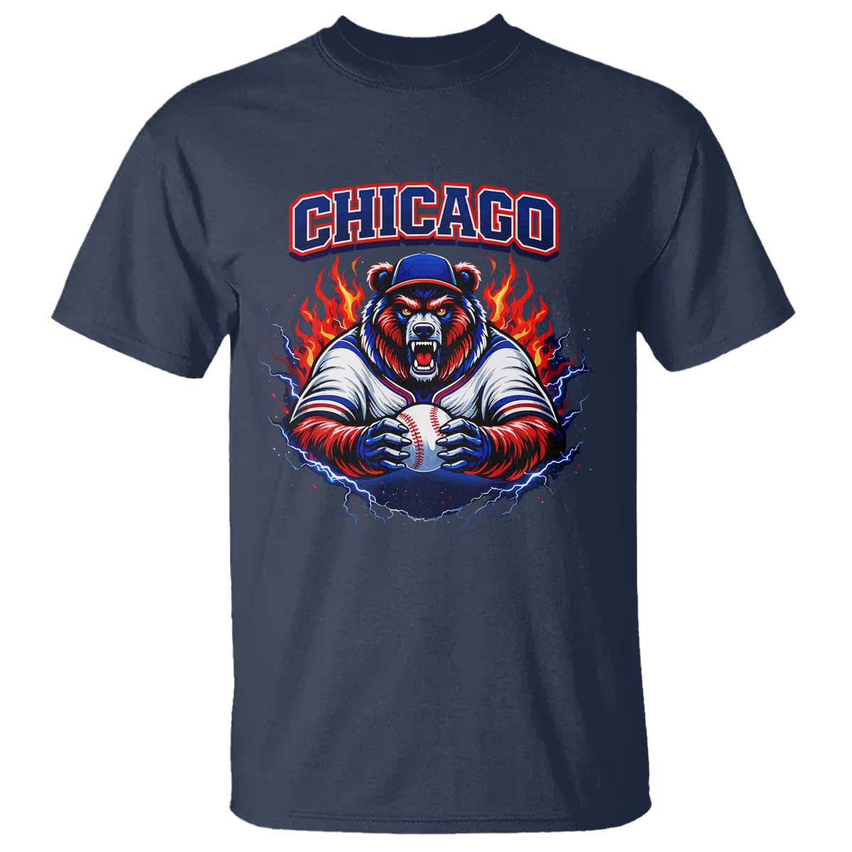 Vintage Chicago T Shirt Retro Baseball Fans TS10 Navy Print Your Wear