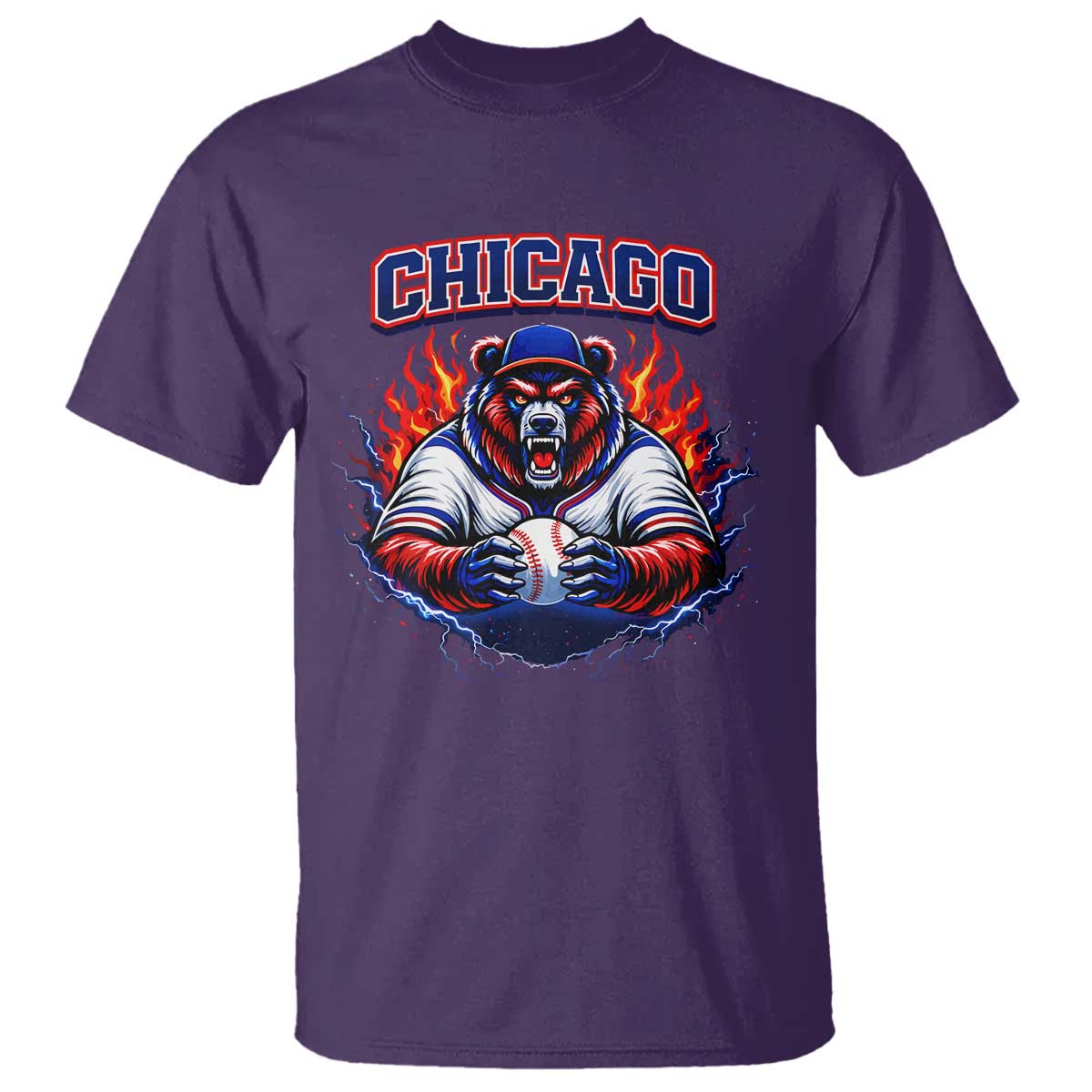 Vintage Chicago T Shirt Retro Baseball Fans TS10 Purple Print Your Wear