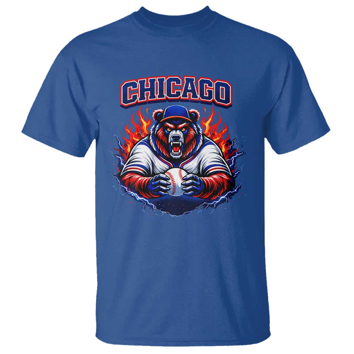 Vintage Chicago T Shirt Retro Baseball Fans TS10 Royal Blue Print Your Wear