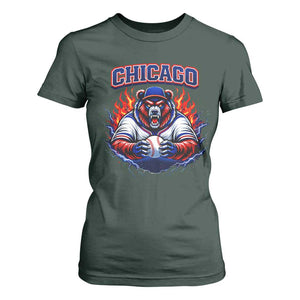 Vintage Chicago T Shirt For Women Retro Baseball Fans TS10 Dark Forest Green Print Your Wear